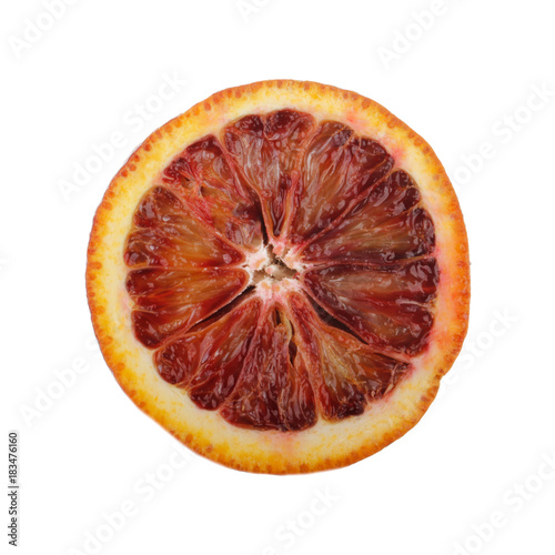 slice of red orange isolated on white