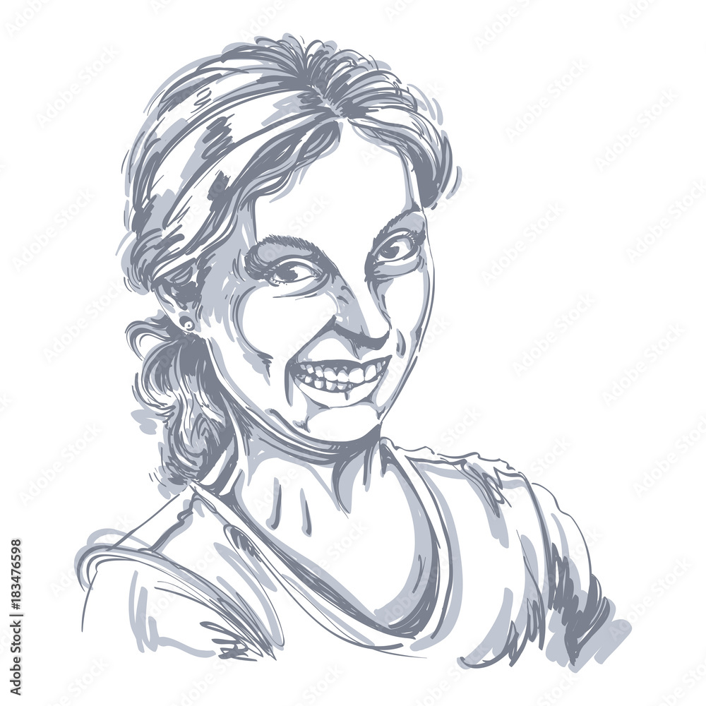 Funny Face with Emotion of Disgust Black and White Sketch Stock Vector   Illustration of face dolor 88804124