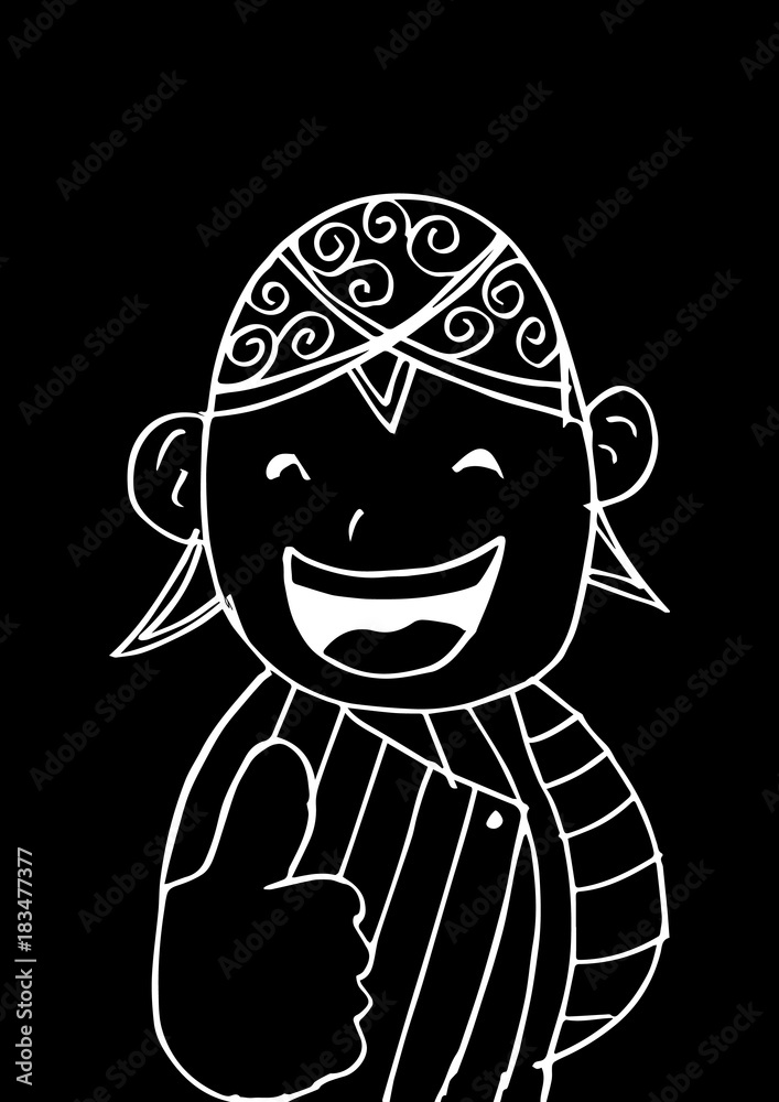 Javanese man in traditional national costume Javanese man in traditional national costume