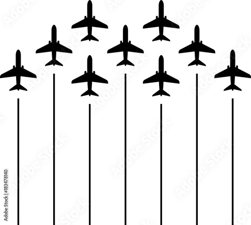 Airplane Flying Formation, Air Show Display, The Disciplined Flight