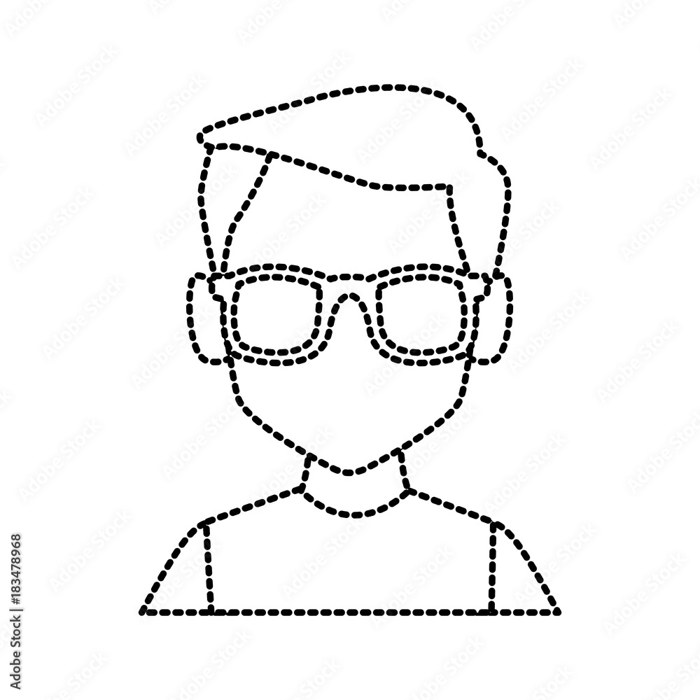 Geek man with glasses icon vector illustration graphic design