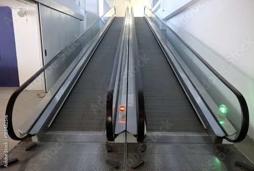 empty escalator shopping center