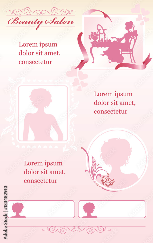 Beauty Theme Template, vector girl illustrations Beauty Theme Template, vector girl illustrations
