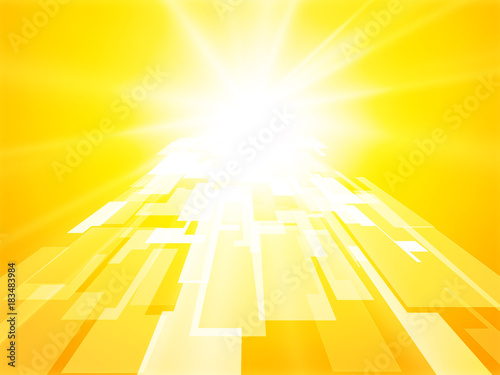 abstract sun gate yellow perspective geometric background