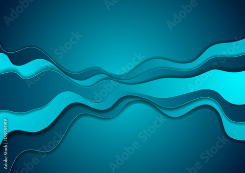 Blue corporate elegant waves abstract background