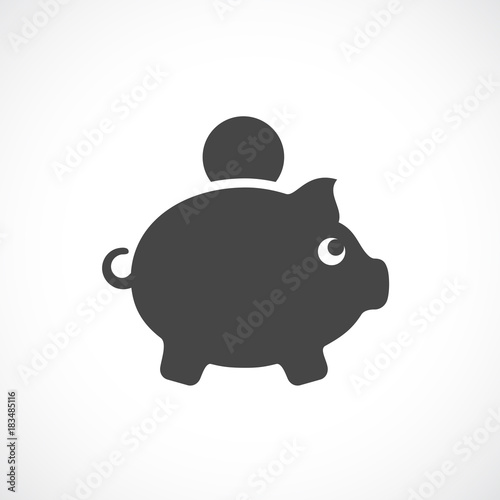 Coin and money box vector icon