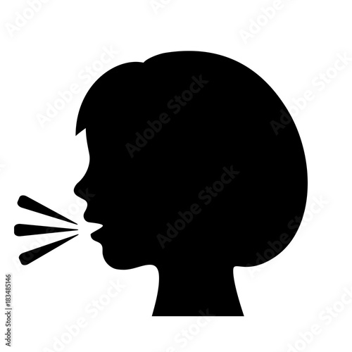 Talking woman vector icon