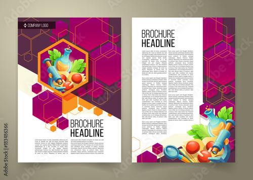 Vector flyer, power point presentation template, cover design of the companys annual business report, scientific report. Advertising brochure
