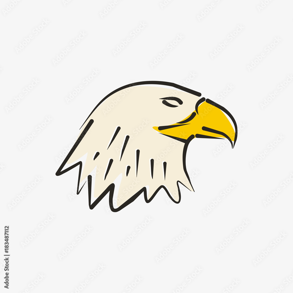Obraz premium eagle cute doodle icon