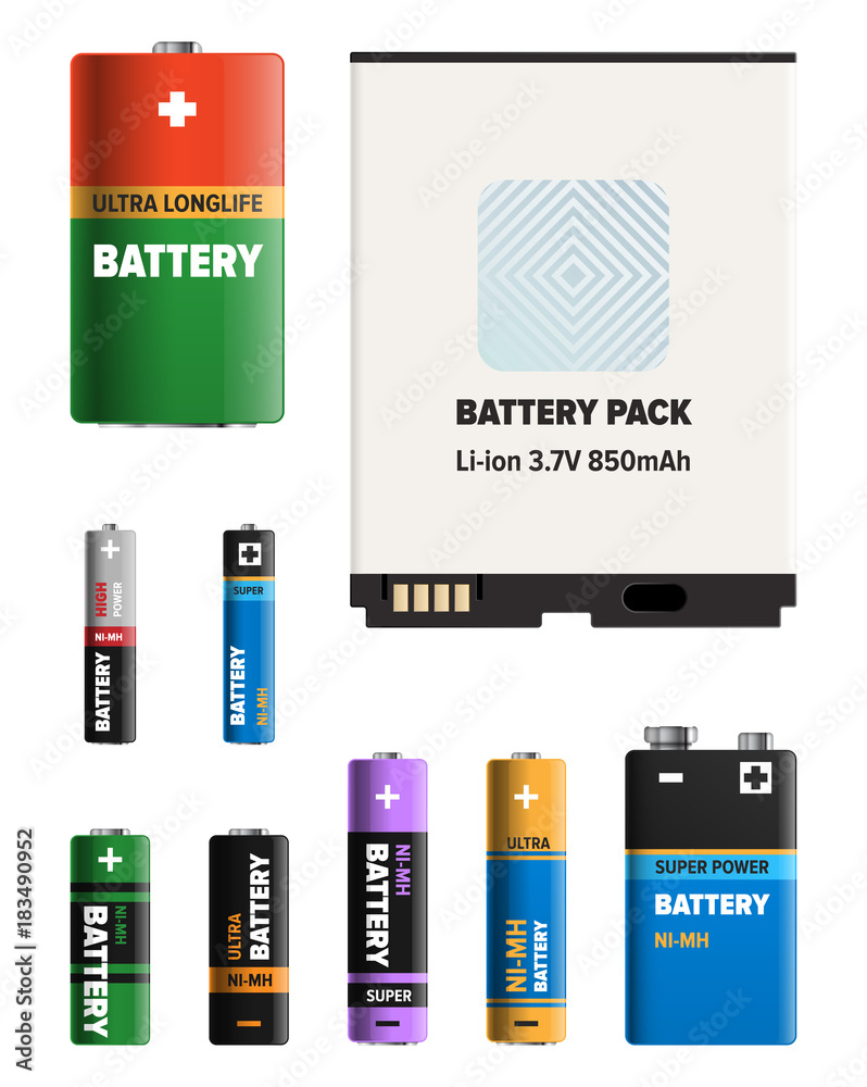 Powerful Batteries of Different Shapes Collection Powerful Batteries of Different Shapes Collection