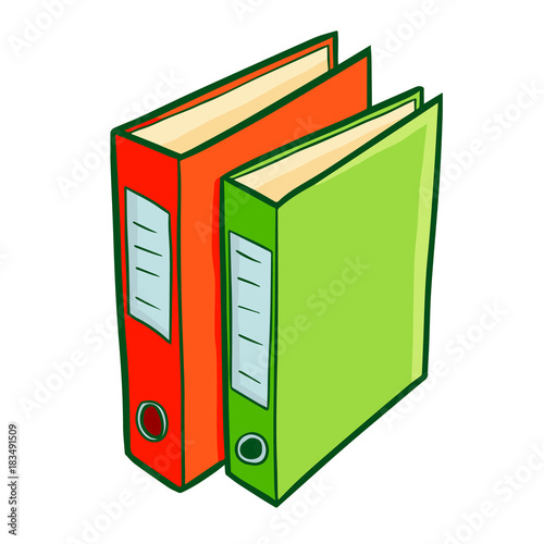 Funny red and green office folders ready to use - vector.
