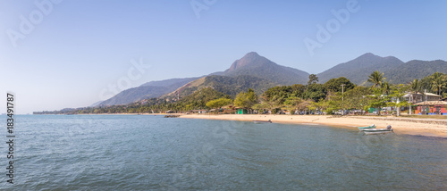 Panoramic view of Praia do Pereque Beach - Ilhabela, Sao Paulo, Brazil photo