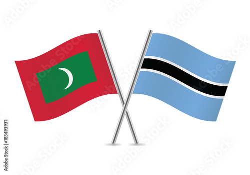 Free Download Maldives and Botswana flags.Vector illustration. - GFXLoad