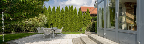 Terrace of detached house on summer