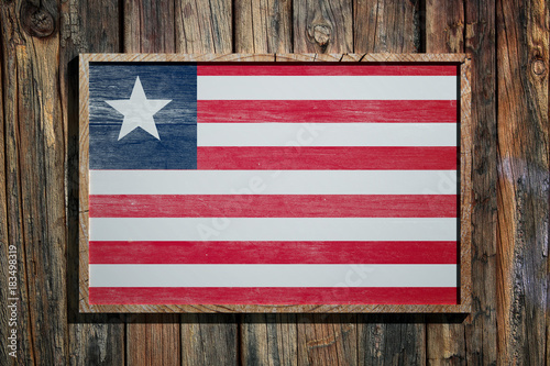 Wooden Liberia flag