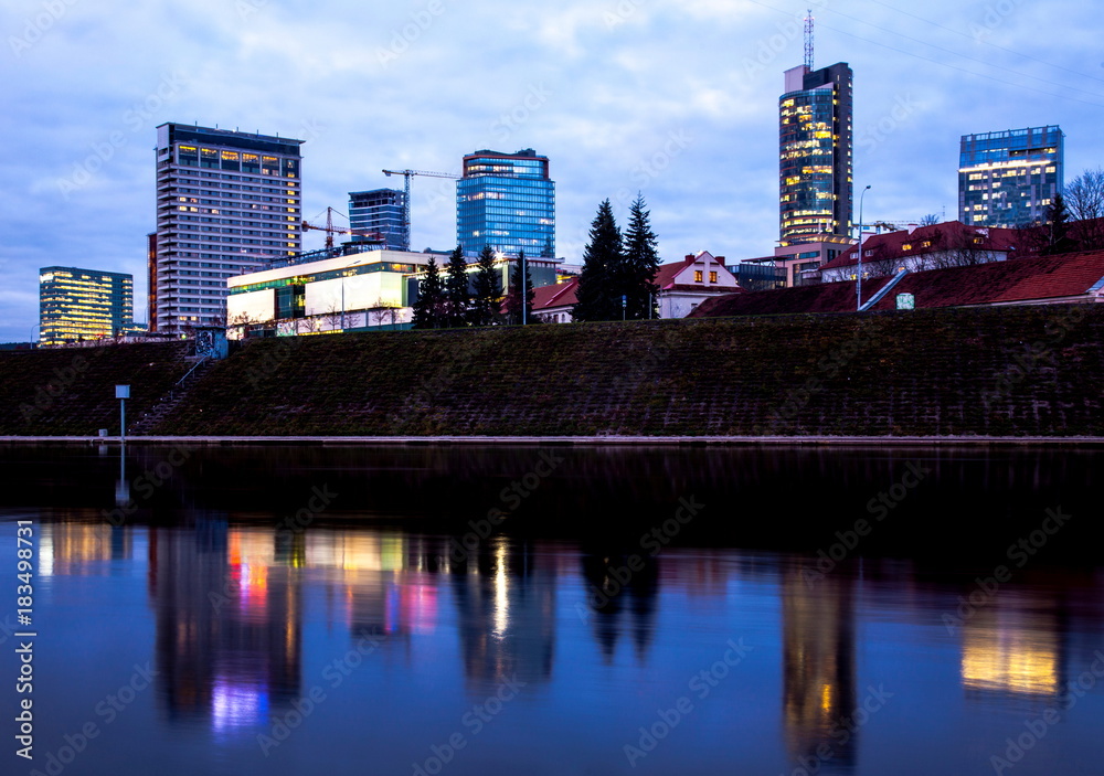 Vilnius,the Buildings on the Right Bank of the Neris River,Lithuania
