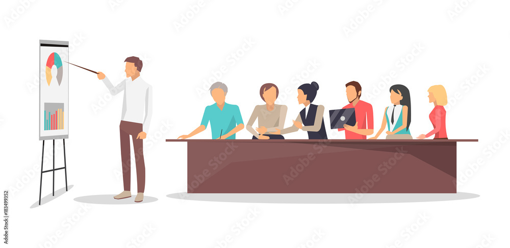 Business Conference Workers Vector Illustration Business Conference Workers Vector Illustration
