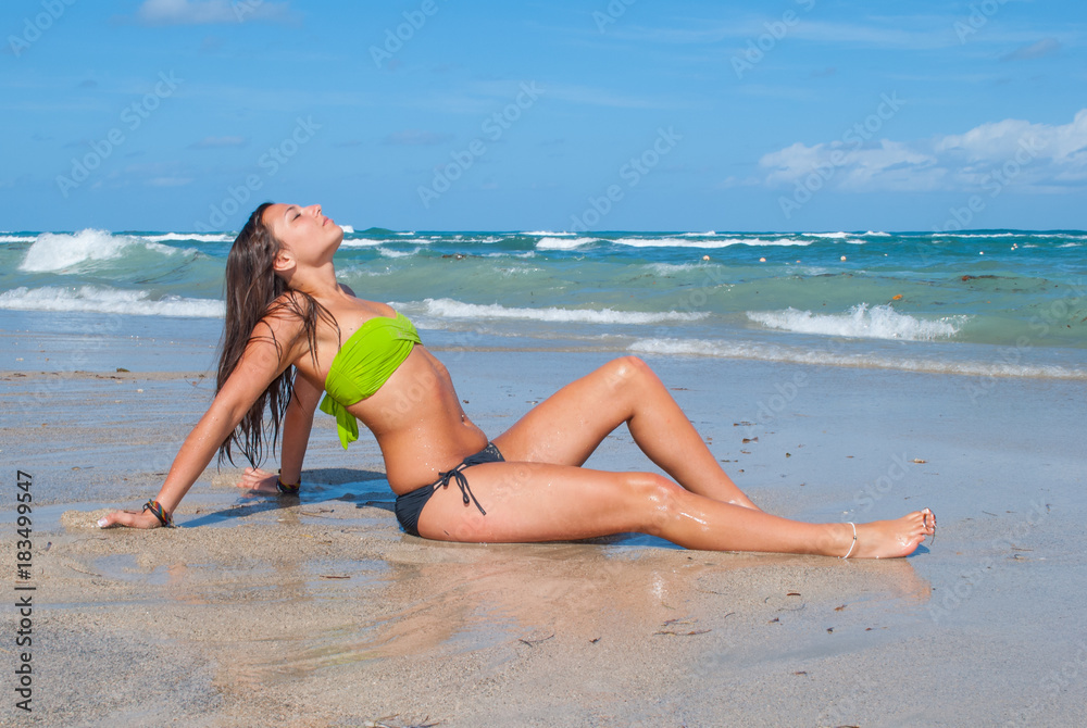Portrait of a Dominican Girl dressing bikini