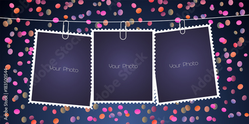 Collage of photo frames vector illustration