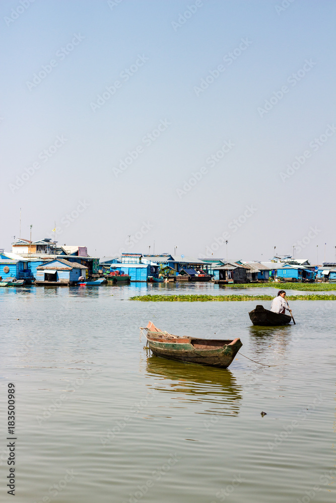 Kampong Luong floating village situated on Tonle Sap lake, Cambodia.