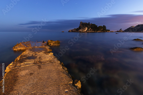 Isola Bella in Taormina (Sicily - Italy) at dusk.