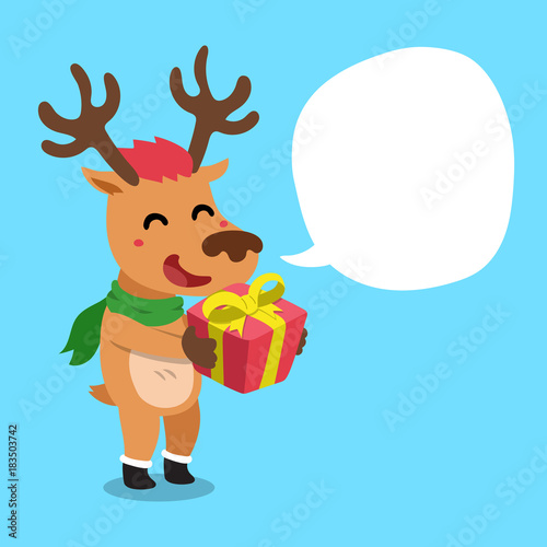 Cartoon reindeer with speech bubble © jaaakworks