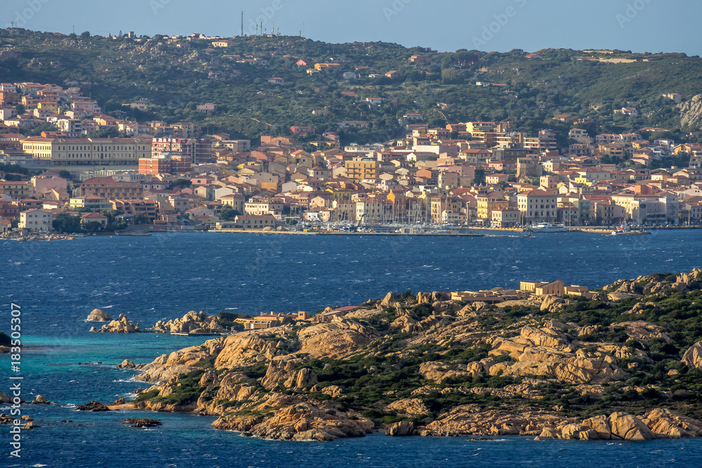 Fototapeta premium View from Palau to La Maddalena in Sardinia