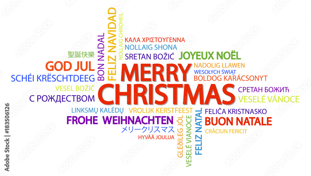 Obraz premium Word cloud Merry Christmas