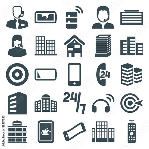 Set of 25 center filled icons