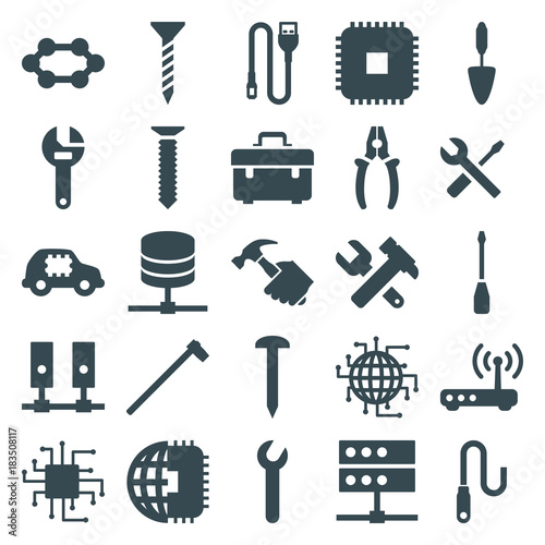 Set of 25 hardware filled icons