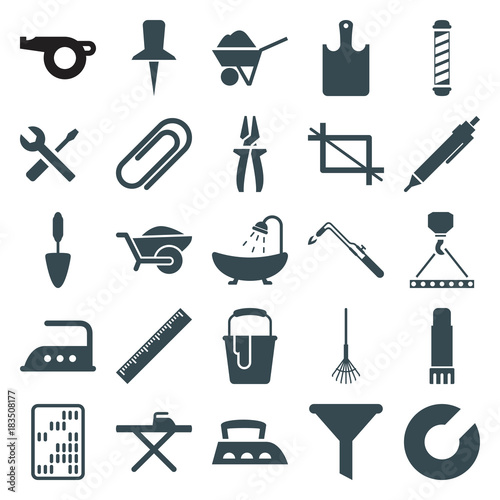 Set of 25 tool filled icons