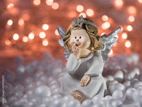 Christmas angel with shiny star on a twinkle background 3
