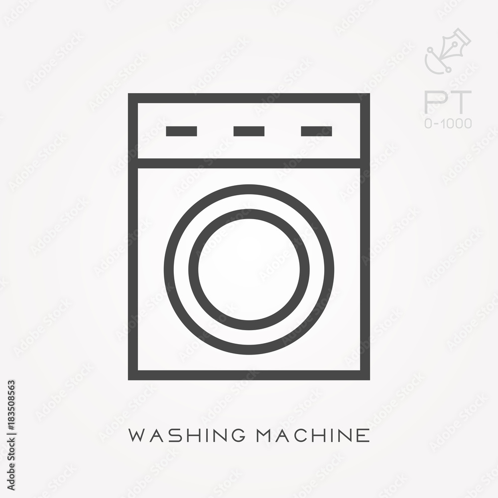 Line icon washing machine