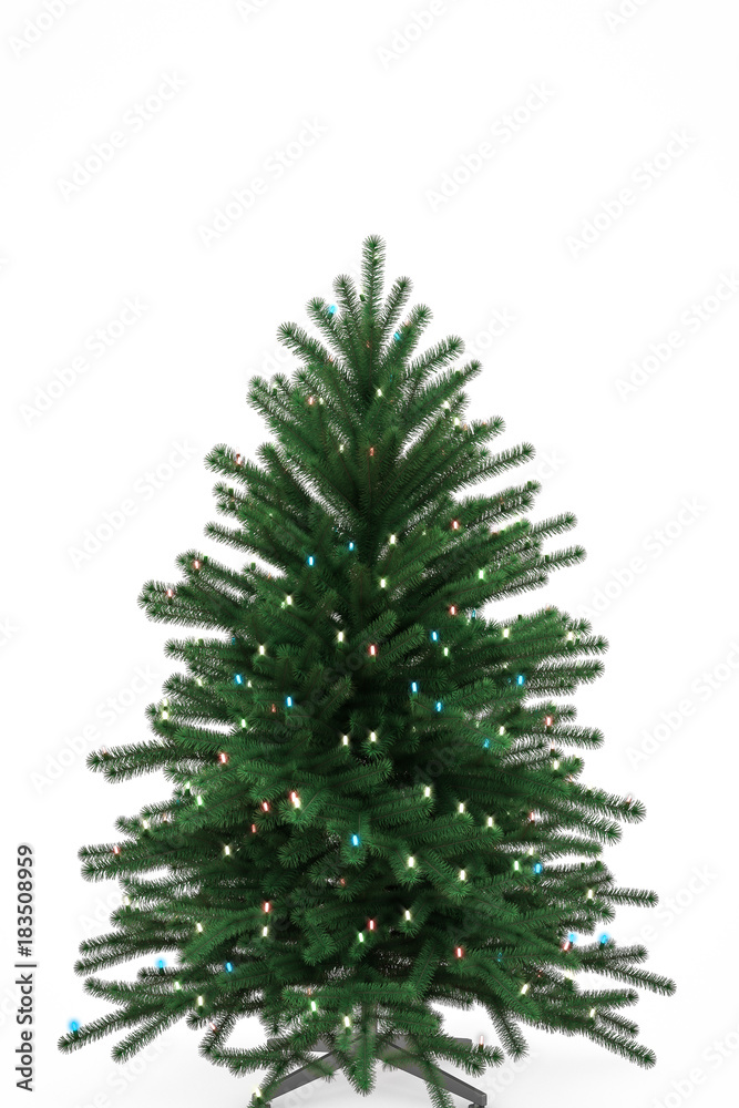 Fototapeta premium Christmas tree on white background. 3D Render