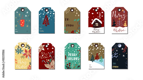 Christmas gift tags set