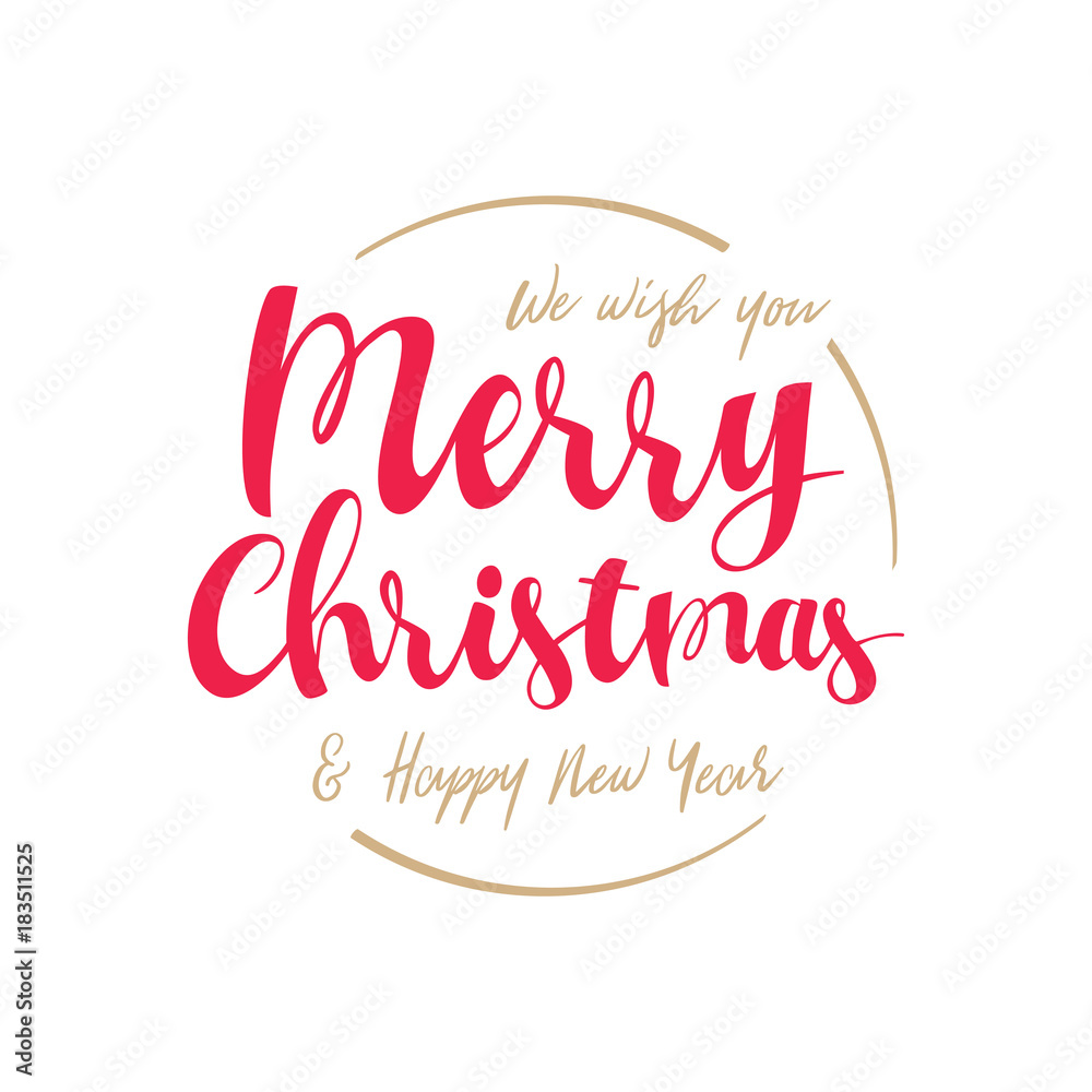We Wish You Merry Christmas & Happy New Year Lettering