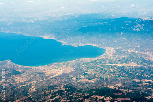 Aerial view to colorful landscape of Turkey