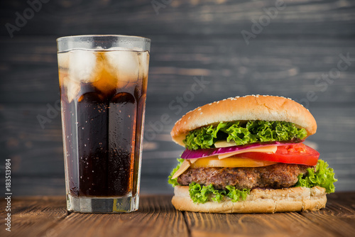 big burger and glass cola