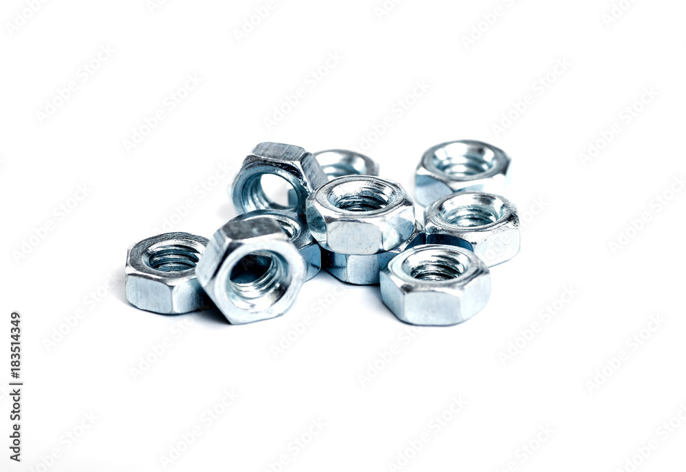 bolt and nut isolated on white background bolt and nut isolated on white background