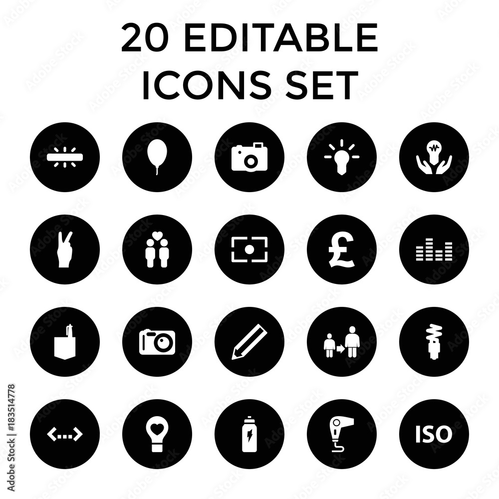 Creative icons. set of 20 editable filled creative icons Creative icons. set of 20 editable filled creative icons