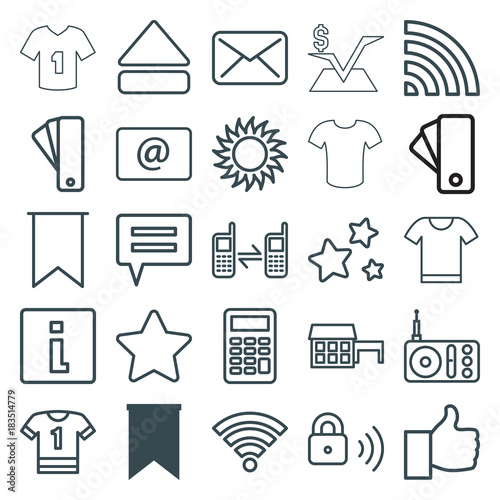 Set of 25 website outline icons