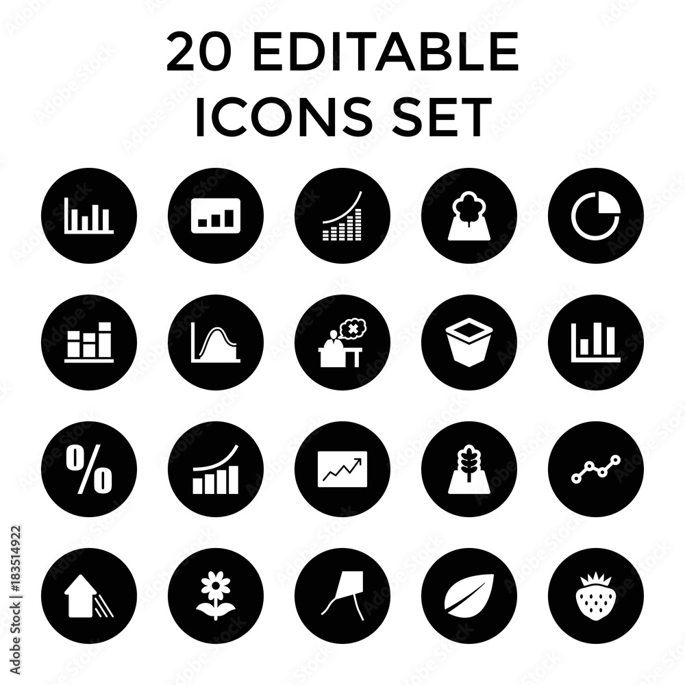 Growth icons. set of 20 editable filled growth icons Growth icons. set of 20 editable filled growth icons