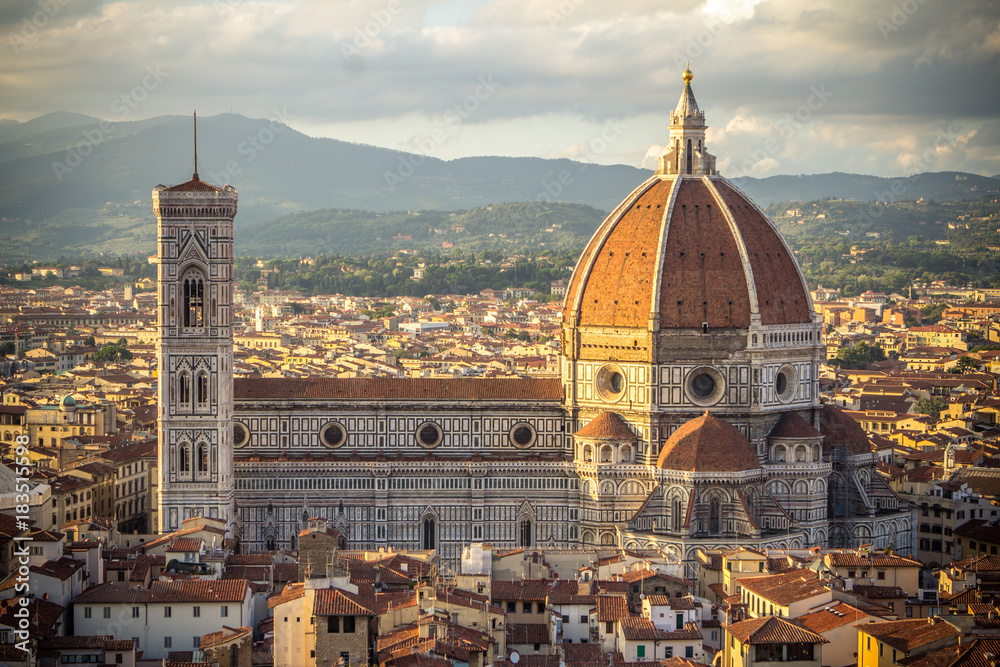 View to the Basilica di Santa Maria del Fiore in Florence, Italy