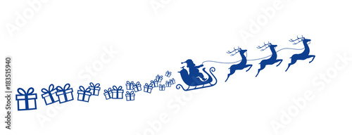 Weihnachtsmann Geschenke blau