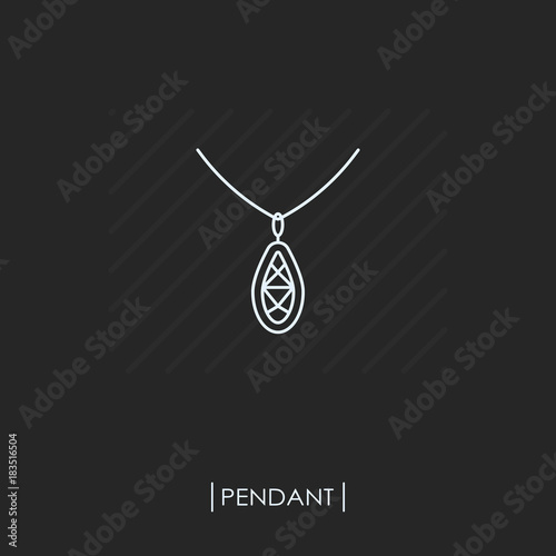 Pendant outline icon isolated