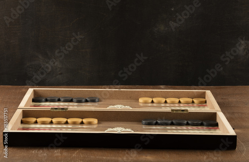 backgammon game with two dice photo