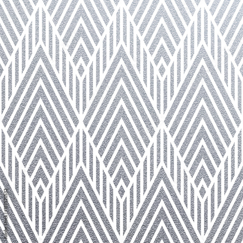 Abstract geometric silver pattern background of triangles ornament for interior decor tile or modern design template. Vector geometry backdrop or silver glitter texture on white background