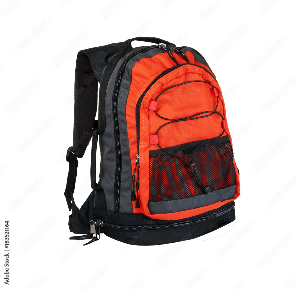 Red backpack isolated on white background. Red backpack isolated on white background.