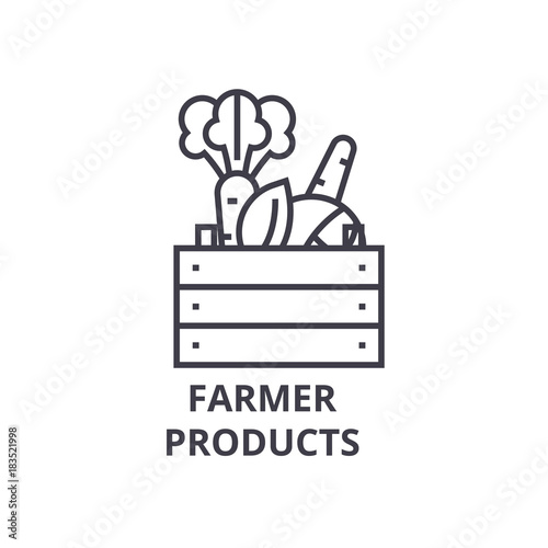 farmer products line icon, outline sign, linear symbol, flat vector illustration