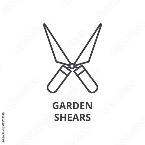 garden shears line icon, outline sign, linear symbol, flat vector illustration
